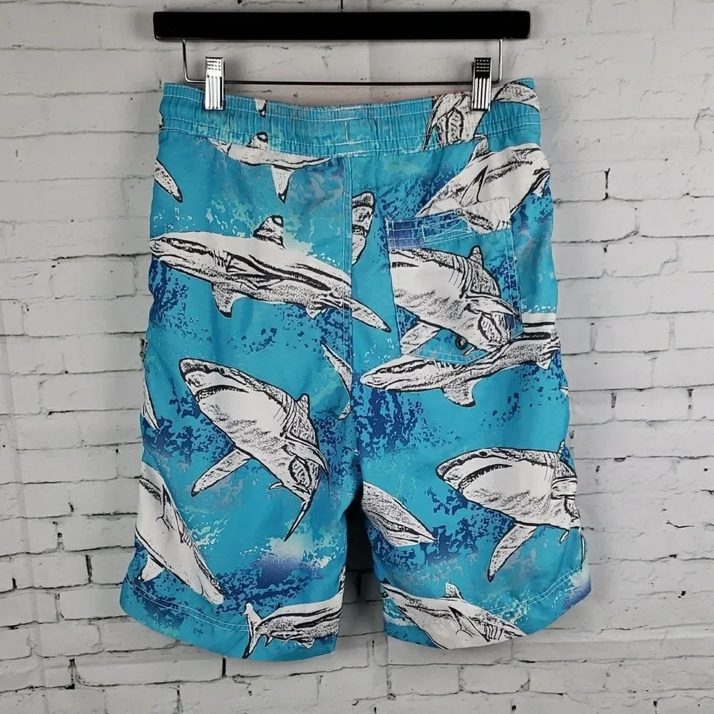 GAP KID's Blue Shark Print Swim Shorts SIZE XXL